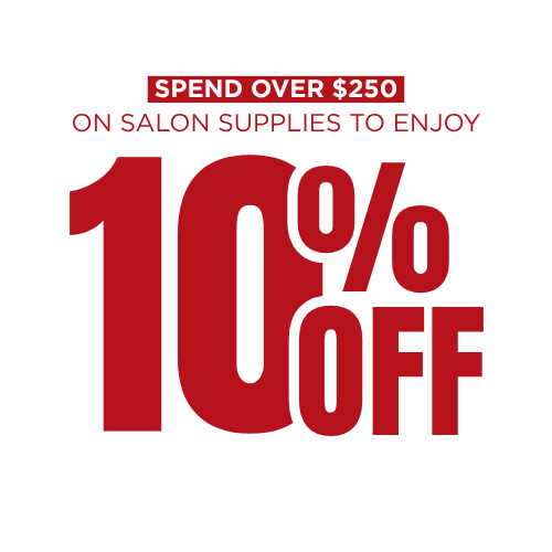 Spend over $250 on salon supplies to enjoy 10% off