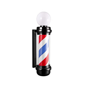 Barber Pole with Light - Black
