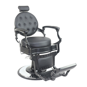 Harlem Barber Chair - Black Frame - Black Upholstery