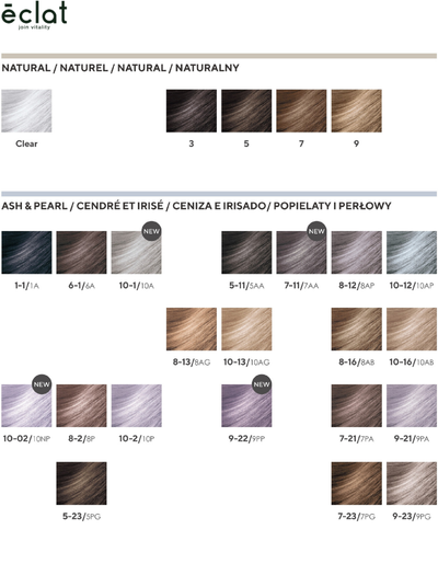 Éclat colour chart, part 1