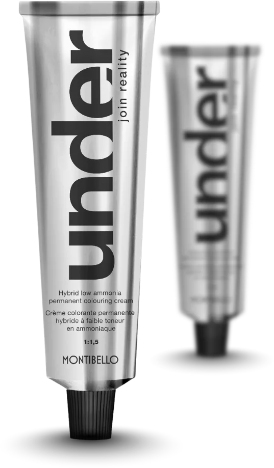 Two Under colouring cream tubes standing upright, the second out of focus